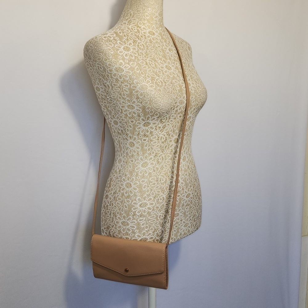 A New Day Women's Blush Pink Nude Faux Leather Crossbody Wallet Bag